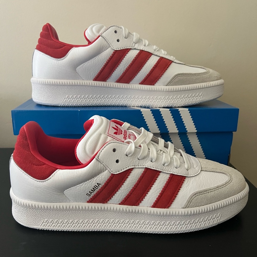 adidas Samba XLG Sneakers JI3189 Cloud White/Collegiate Red Men's Size 11 BNIB